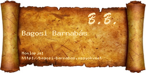 Bagosi Barnabás névjegykártya